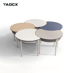 Crescent-Shaped Collaborative Desk- Double-Deck