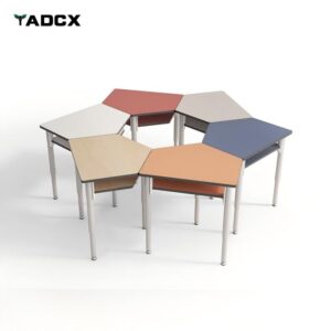 Pentagon-Shaped Collaborative Desk – Double-Deck